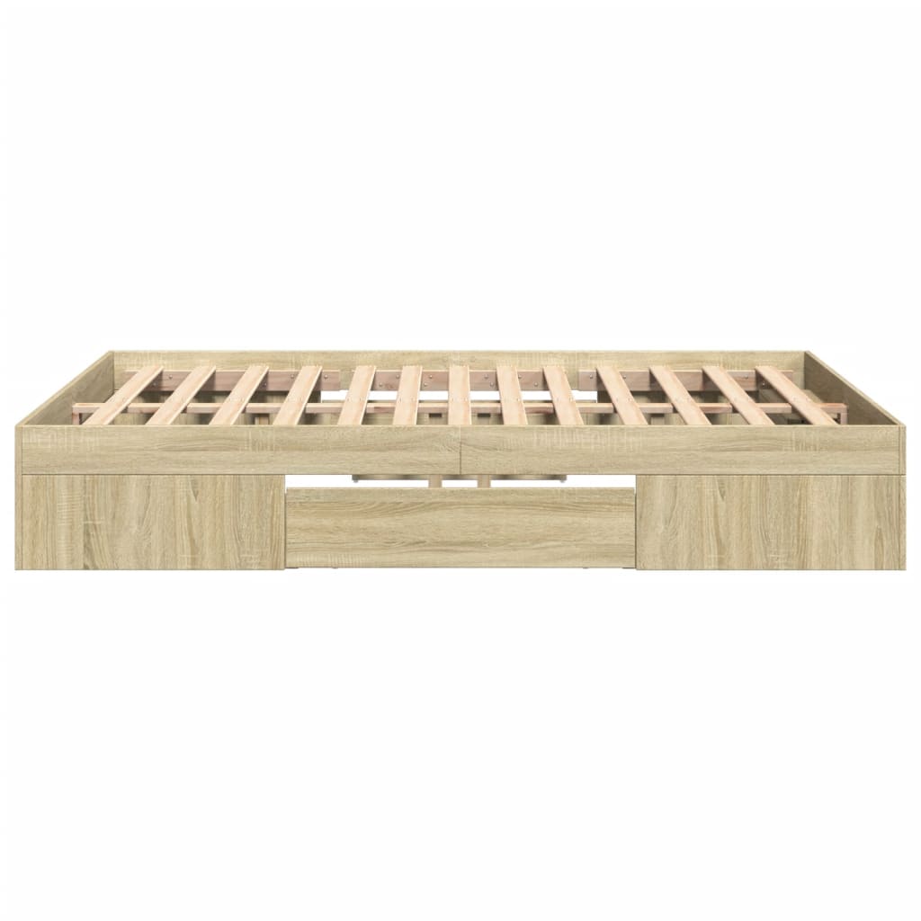 Okvir kreveta bez madraca boja hrasta sonome 140x200 cm drveni
