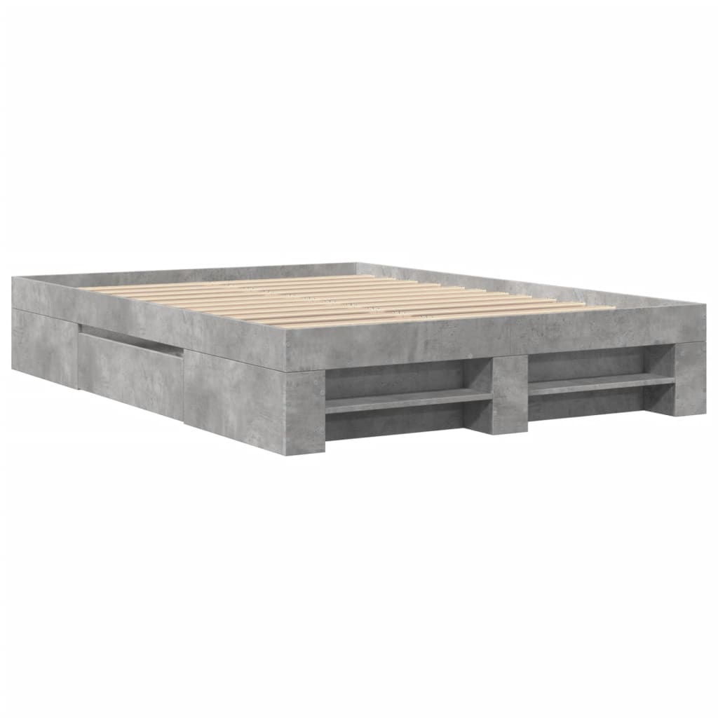 Okvir kreveta siva boja betona 120x200 cm od konstruiranog drva