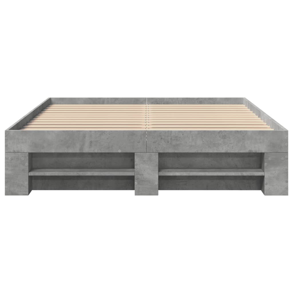 Okvir kreveta siva boja betona 120x200 cm od konstruiranog drva