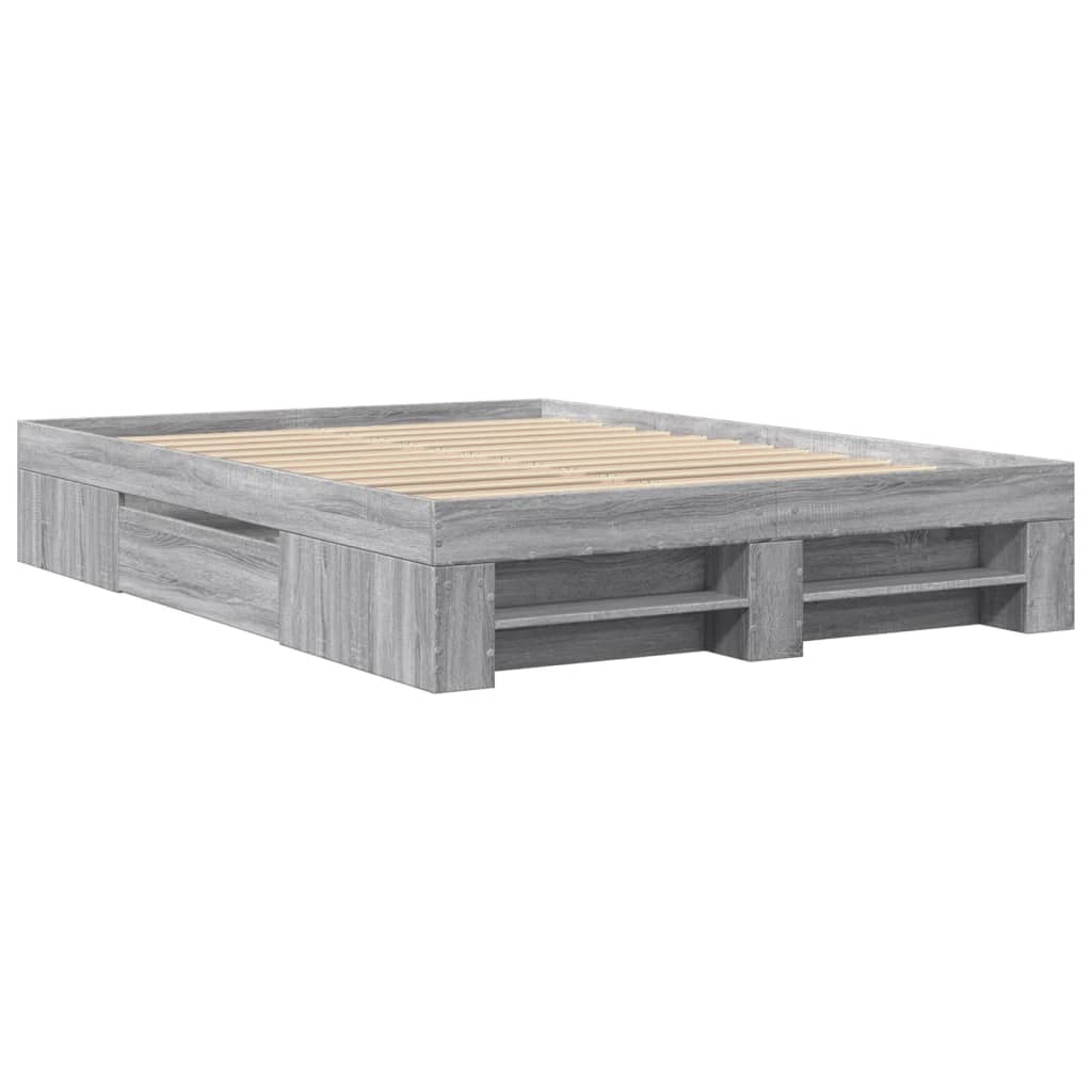 Okvir za krevet boja hrasta 120 x 200 cm od konstruiranog drva