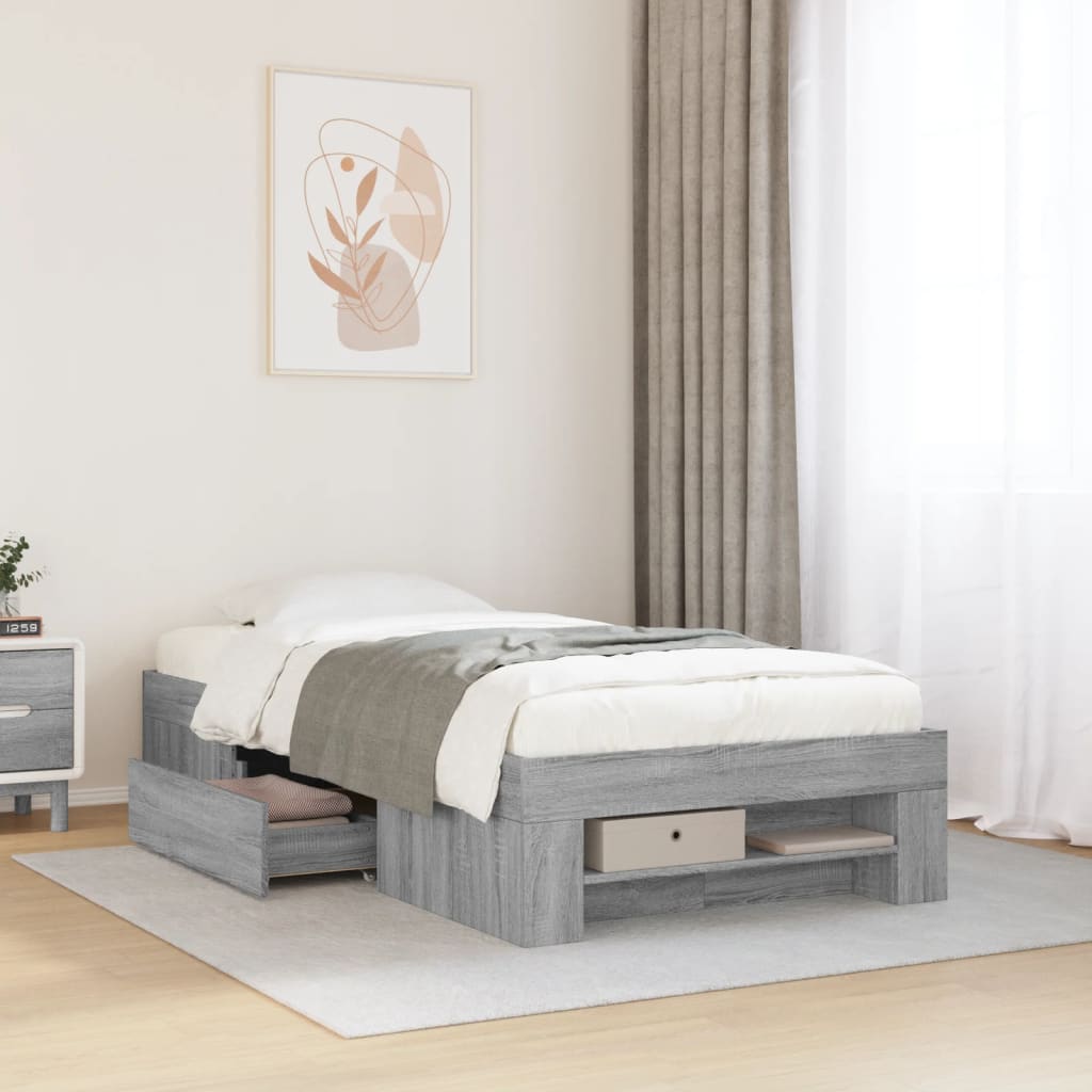 Okvir za krevet boja hrasta 100x200 cm od konstruiranog drva