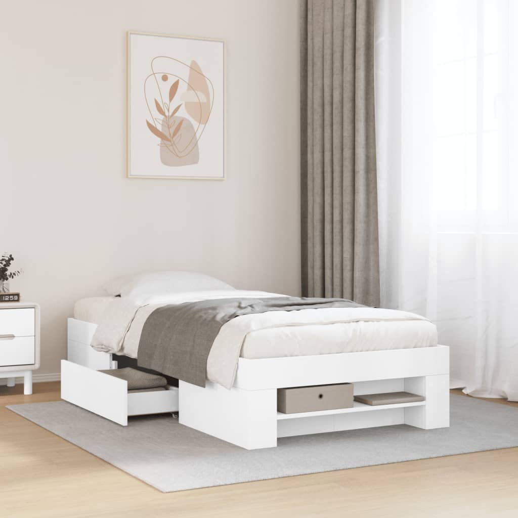 Okvir za krevet bijeli 90x200 cm konstruirano drvo