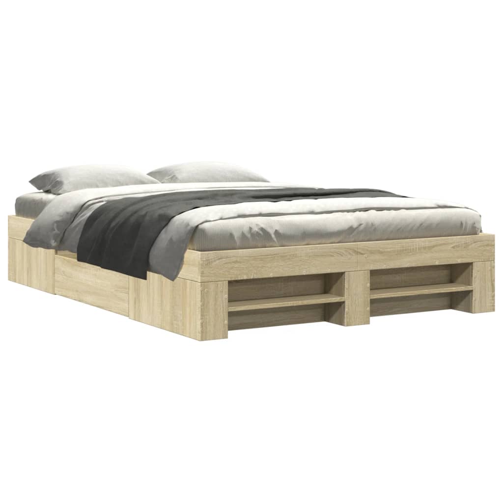 Okvir za krevet boja hrasta 135x190 cm od konstruiranog drva