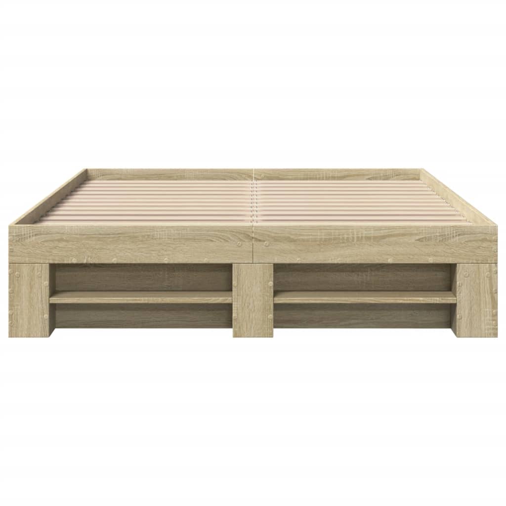 Okvir za krevet boja hrasta 135x190 cm od konstruiranog drva