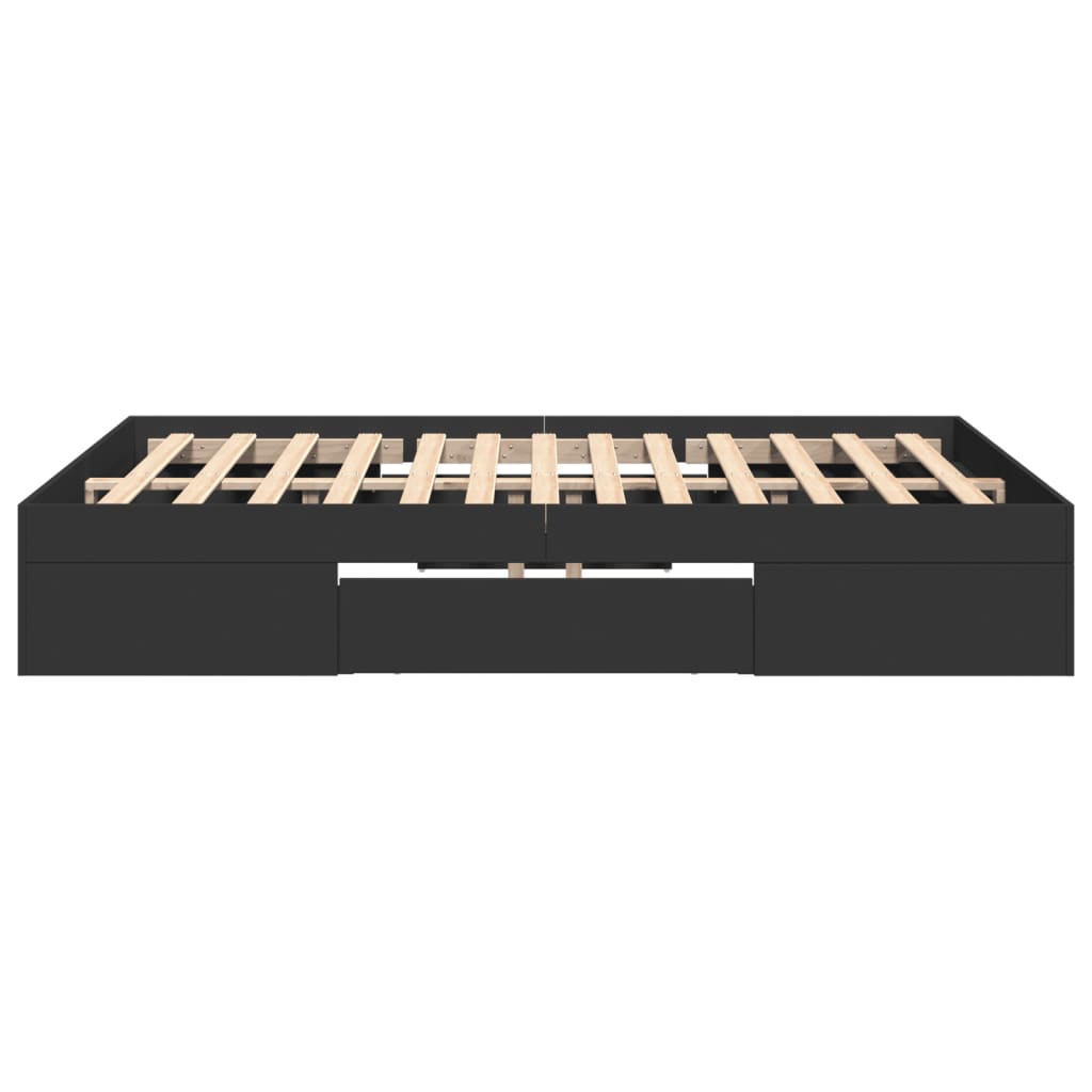 Okvir za krevet crni 120x190 cm konstruirano drvo