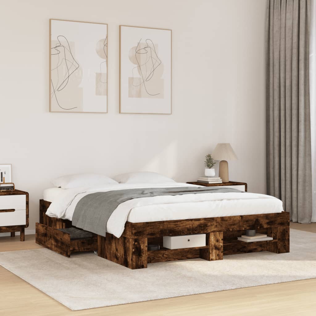 Okvir kreveta bez madraca boja hrasta 120 x 190 cm drveni