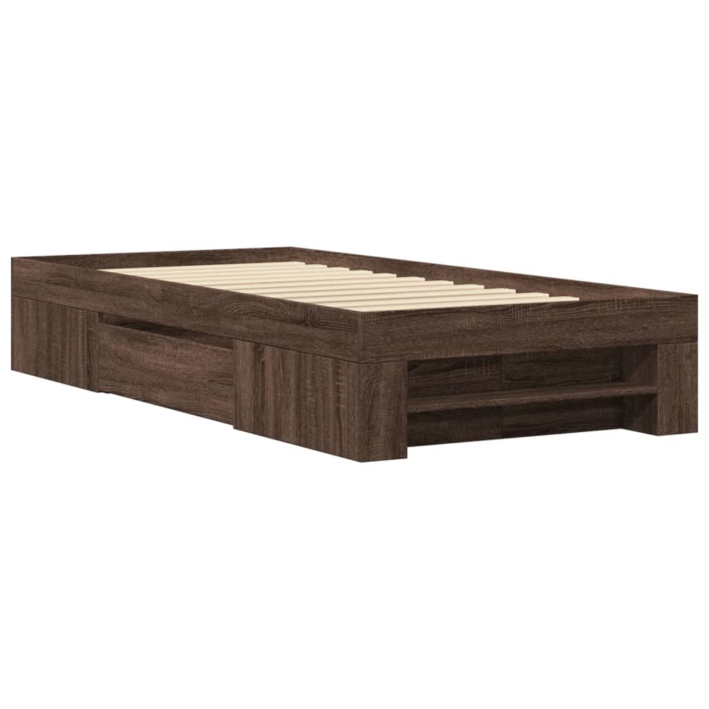 Okvir kreveta bez madraca smeđa boja hrasta 90x190 cm drveni