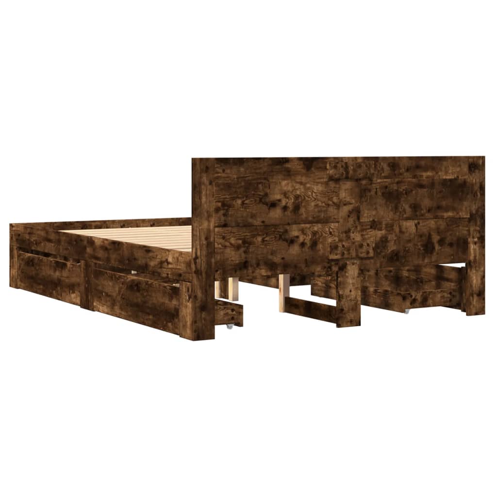 Okvir za krevet s uzglavljem boja hrasta 120x200 cm drveni