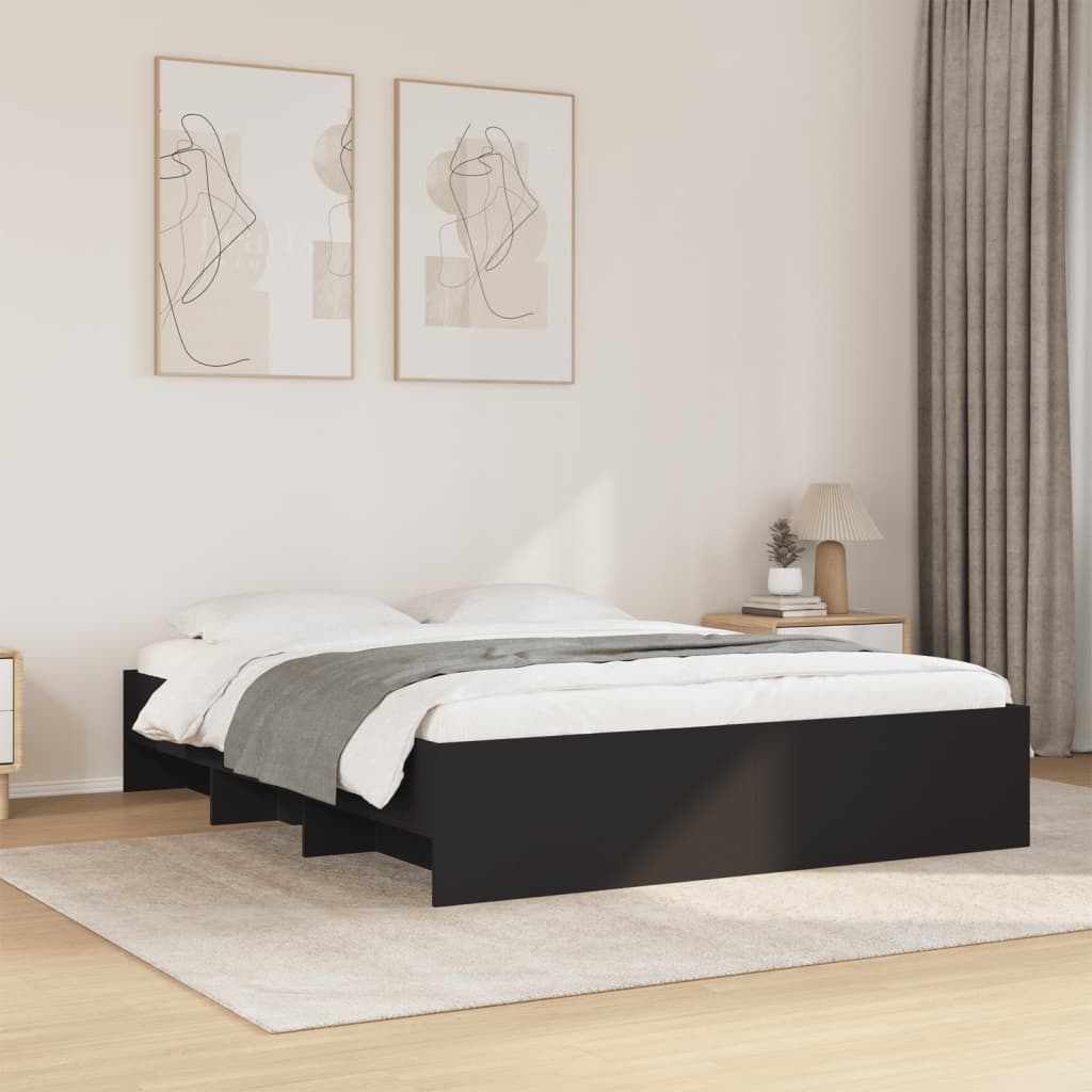 Okvir za krevet crni 150x200 cm konstruirano drvo