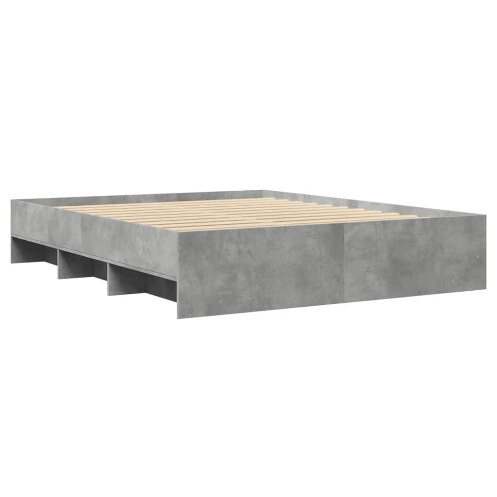 Okvir kreveta boja betona 150x200 cm od konstruiranog drva