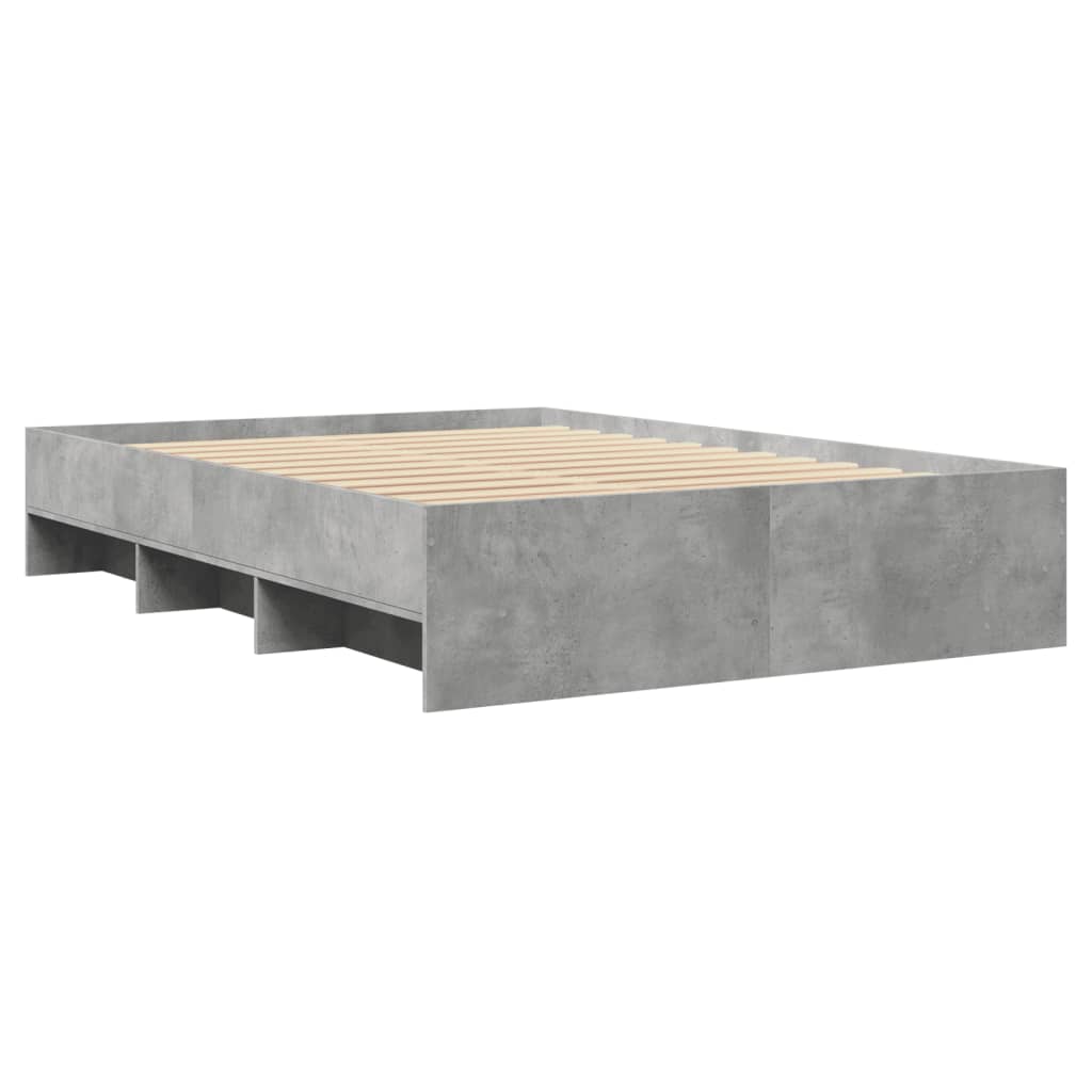 Okvir kreveta siva boja betona 120x200 cm od konstruiranog drva