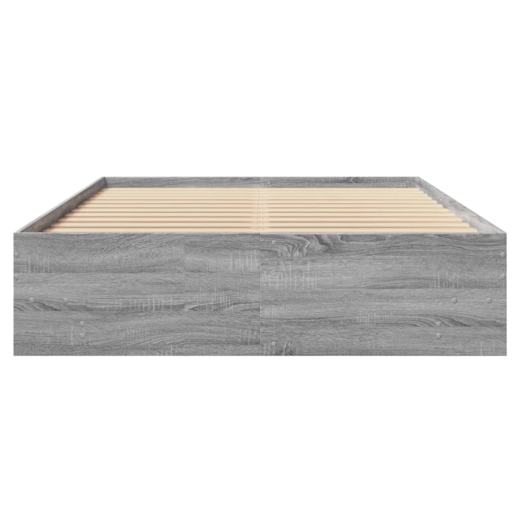 Okvir za krevet boja hrasta 120 x 200 cm od konstruiranog drva