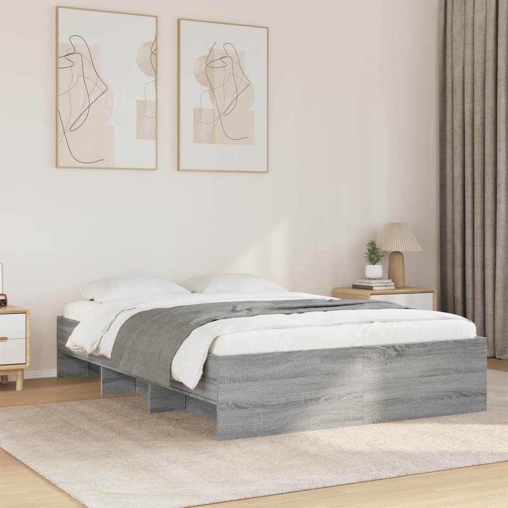 Okvir za krevet boja hrasta 120 x 200 cm od konstruiranog drva