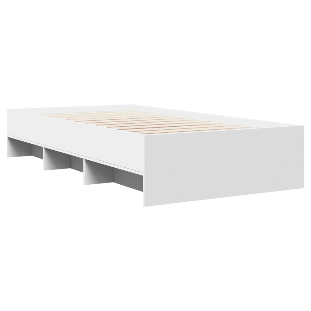 Okvir za krevet bijeli 100 x 200 cm konstruirano drvo