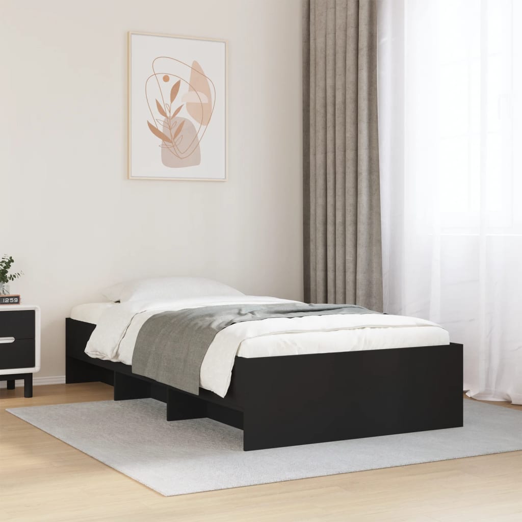 Okvir za krevet crni 100x200 cm konstruirano drvo