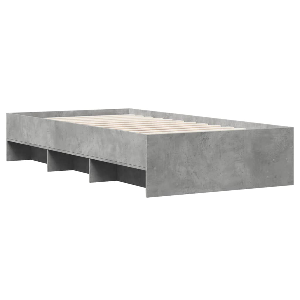 Okvir kreveta boja betona 100x200 cm od konstruiranog drva