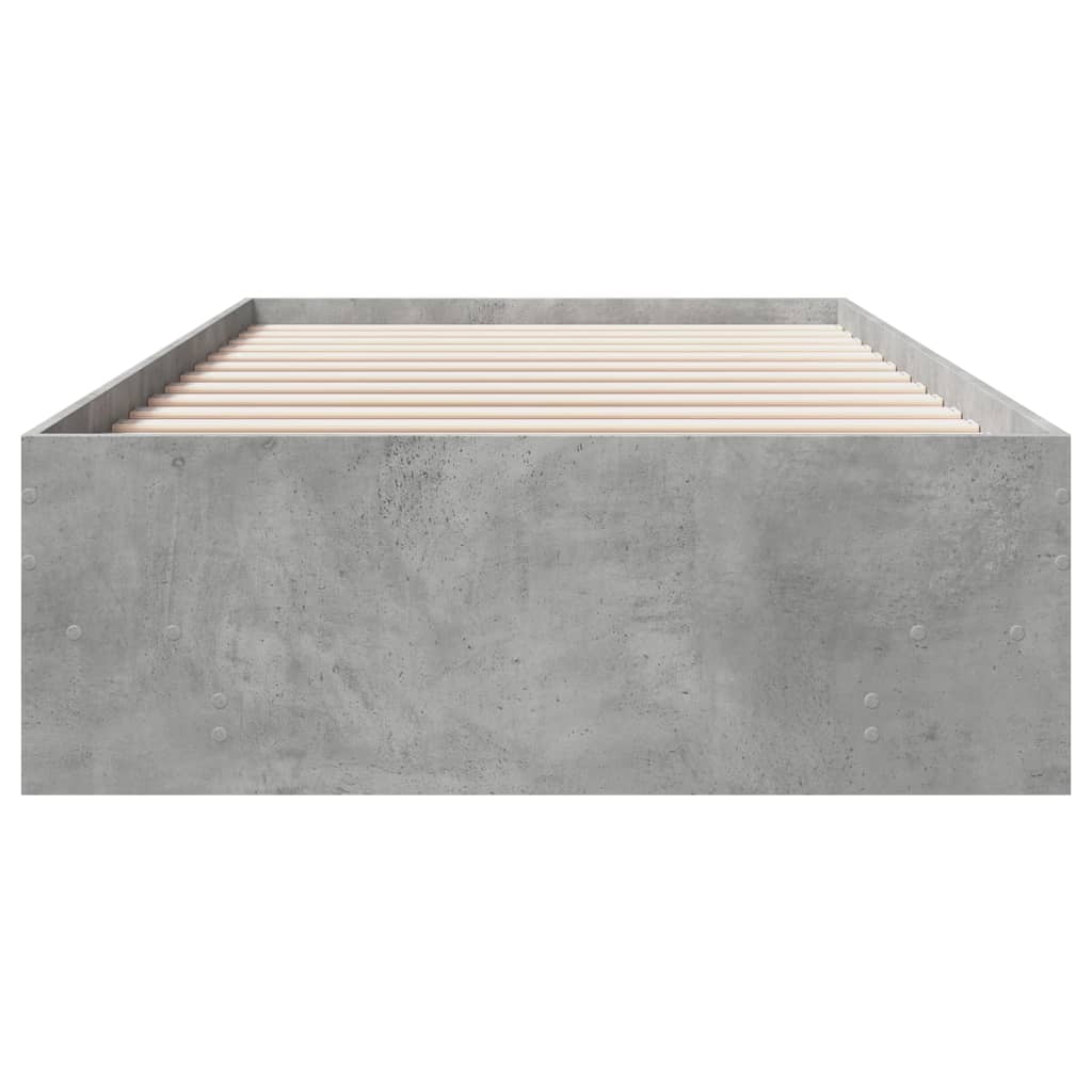 Okvir kreveta boja betona 100x200 cm od konstruiranog drva