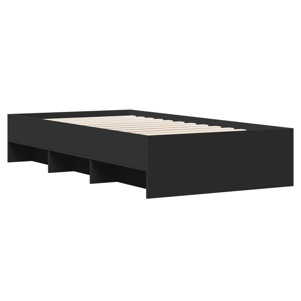 Okvir za krevet crni 90x200 cm konstruirano drvo