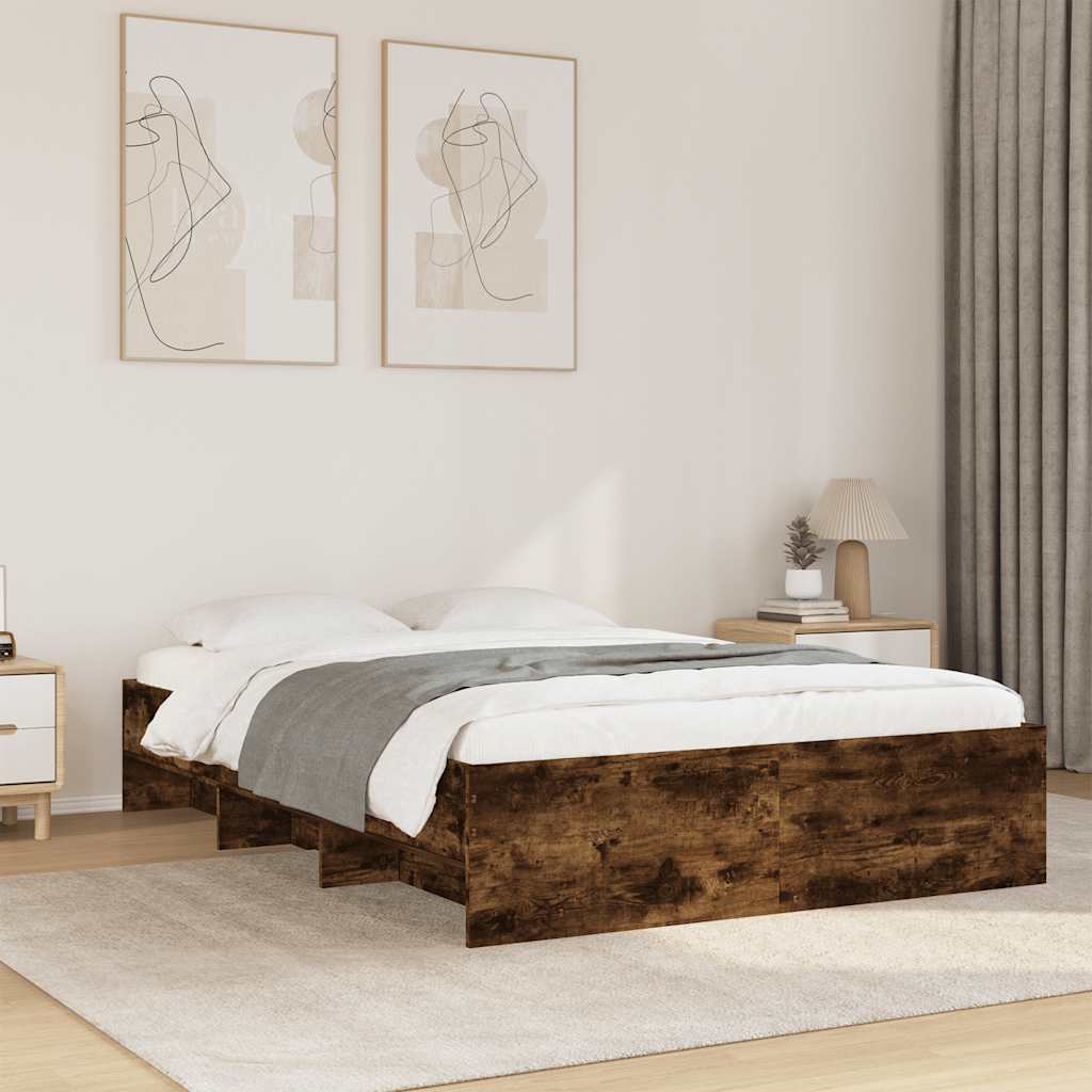Okvir za krevet boja hrasta 135x190 cm konstruirano drvo