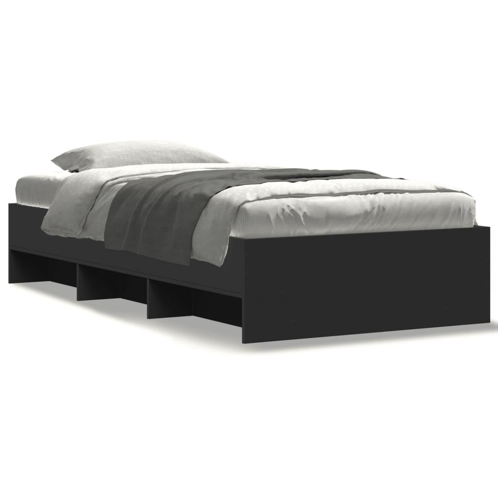 Okvir za krevet crni 90 x 190 cm od konstruiranog drva
