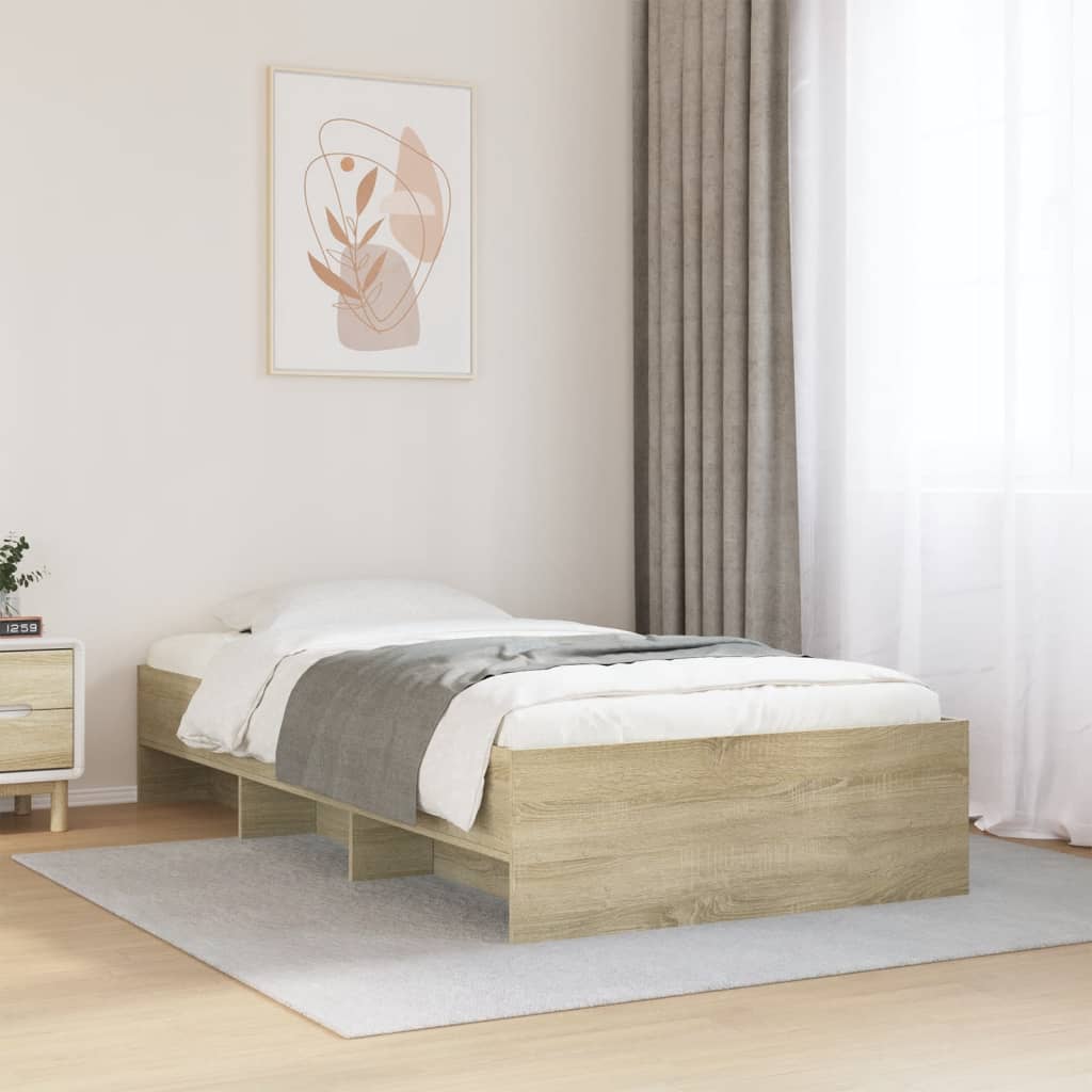 Okvir kreveta bez madraca boja hrasta sonome 90 x 190 cm drveni