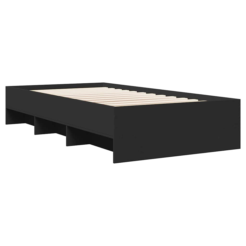 Okvir za krevet crni 75 x 190 cm od konstruiranog drva