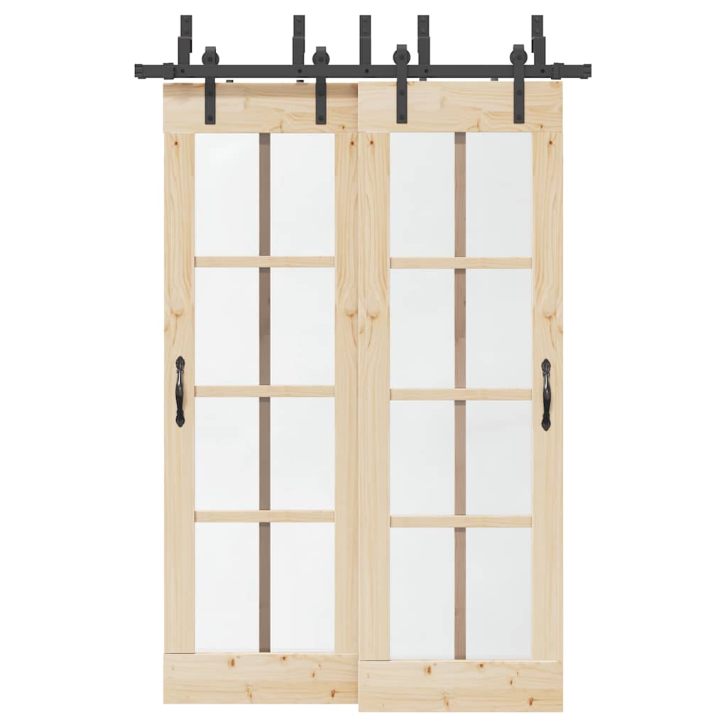 Pribor za klizna vrata 152,5 cm čelični crni
