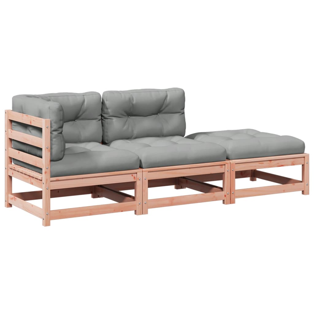 3-dijelni set vrtnih sofa s jastucima masivno drvo duglazije