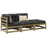3-dijelni set vrtnih sofa s jastucima od impregnirane borovine