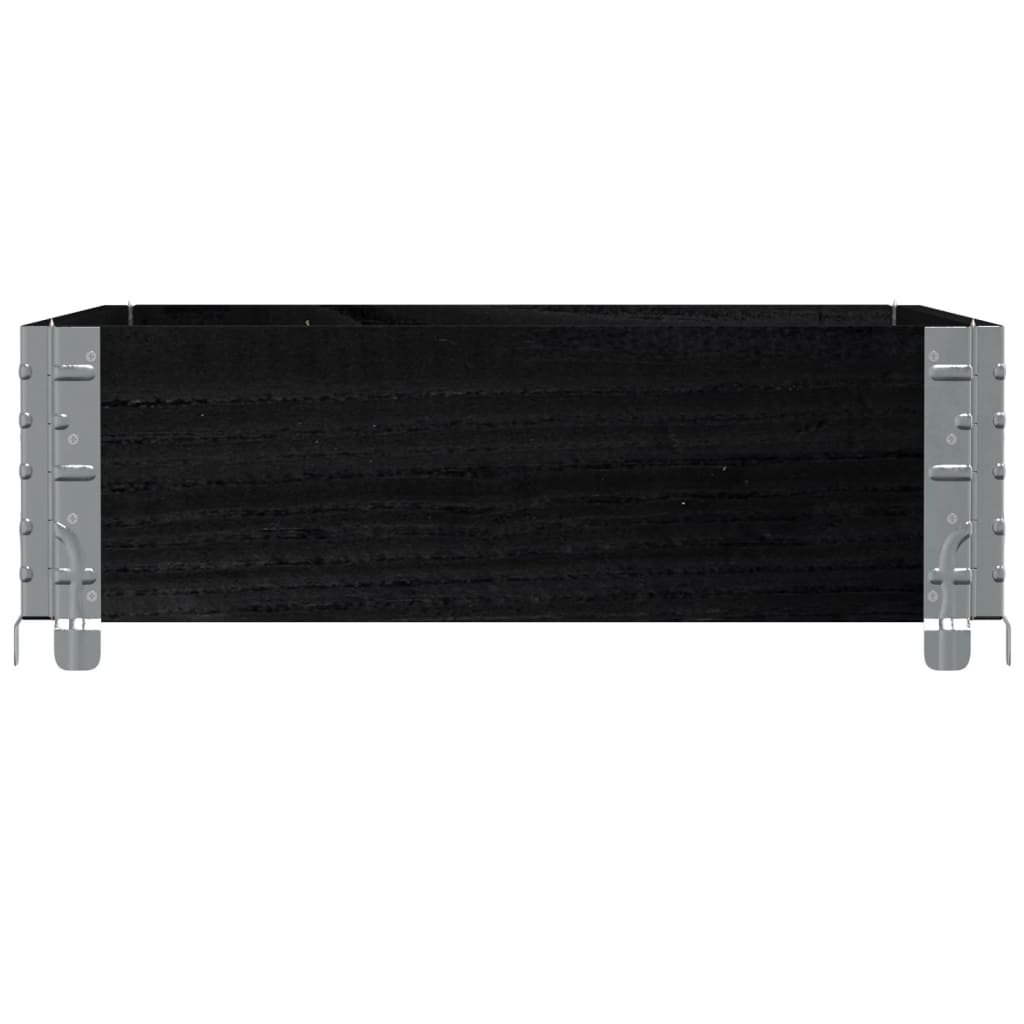 Okvir za palete crni 80 x 60 cm od masivne borovine