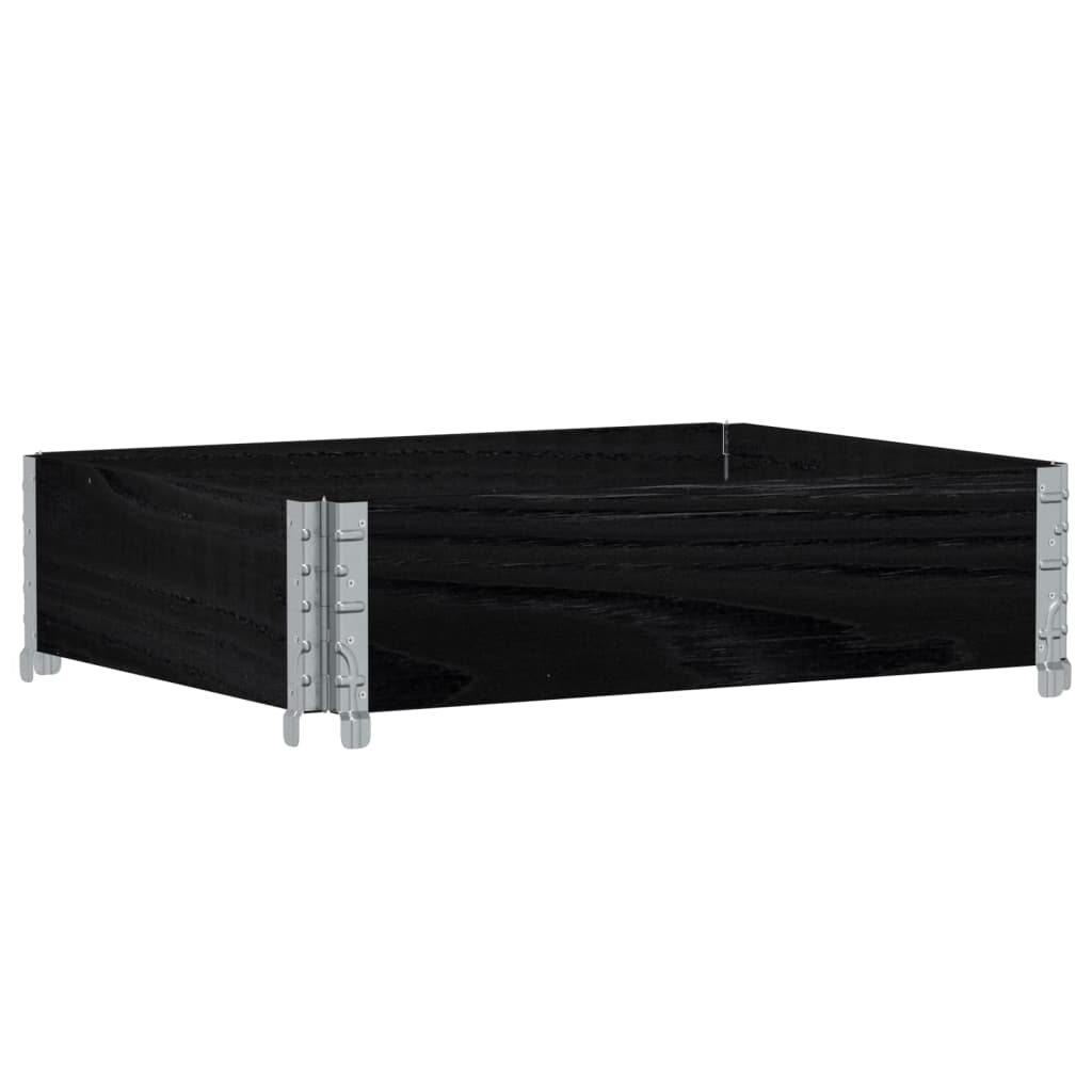 Okvir za palete crni 80 x 60 cm od masivne borovine
