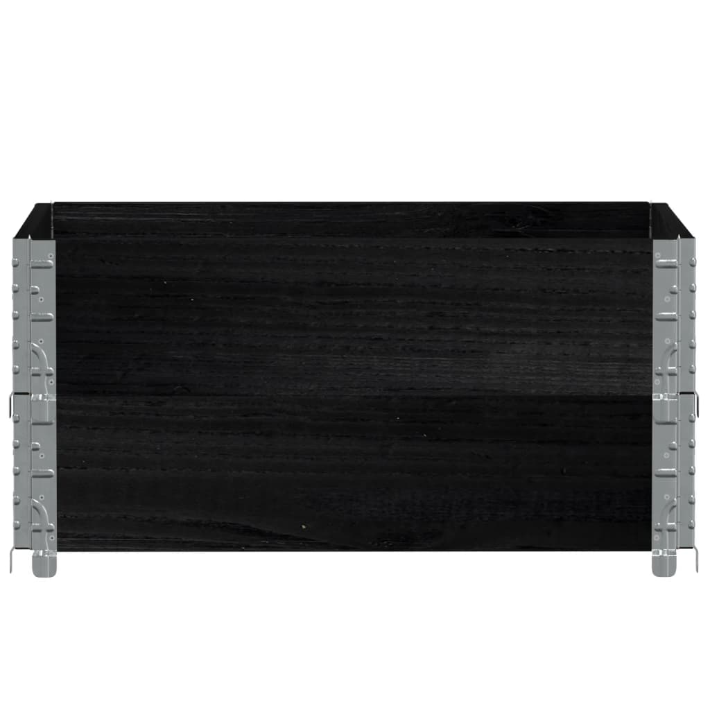 Okviri za palete 2 kom crni 80x60 cm od masivne borovine