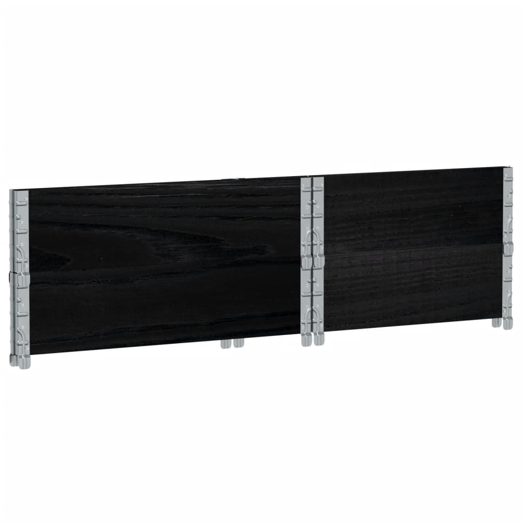 Okviri za palete 2 kom crni 80x60 cm od masivne borovine