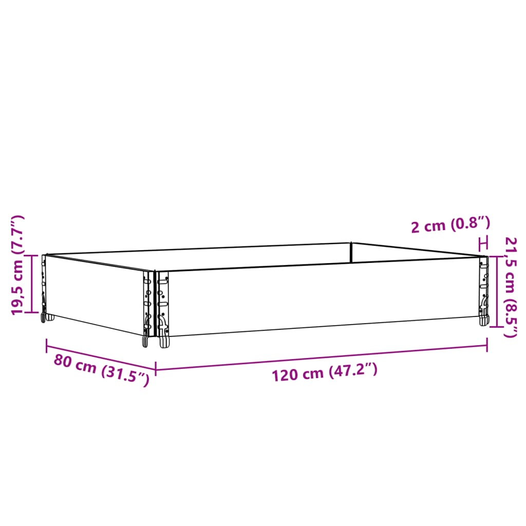 Okviri za palete sivi 120 x 80 cm od masivne borovine
