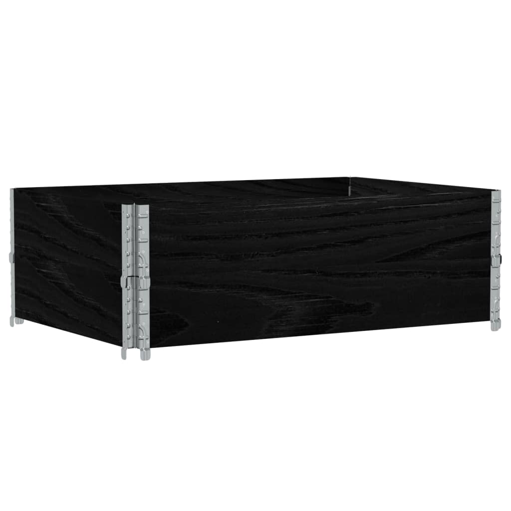 Okviri za palete 2 kom crni 120 x 80 cm od masivne borovine
