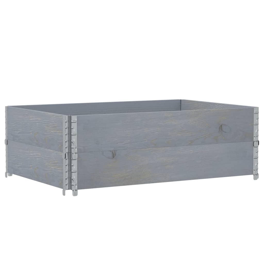 Okviri za palete 2 kom sivi 120 x 80 cm od masivne borovine