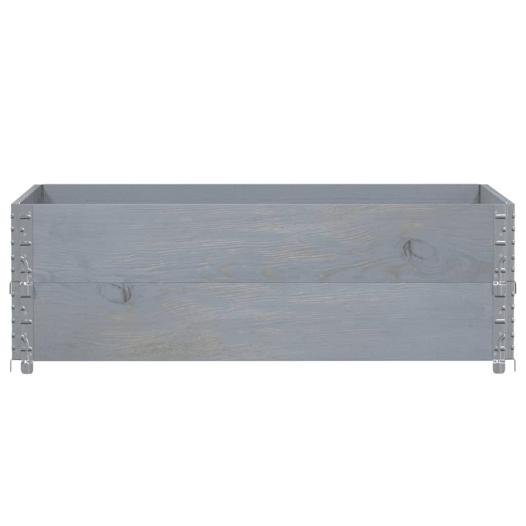 Okviri za palete 2 kom sivi 120 x 80 cm od masivne borovine