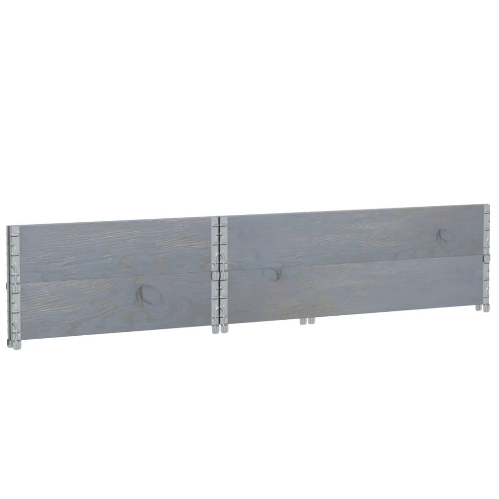 Okviri za palete 2 kom sivi 120 x 80 cm od masivne borovine