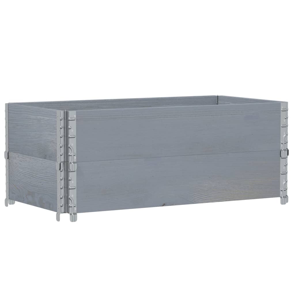 Okviri za palete 2 kom sivi 100 x 50 cm od masivne borovine