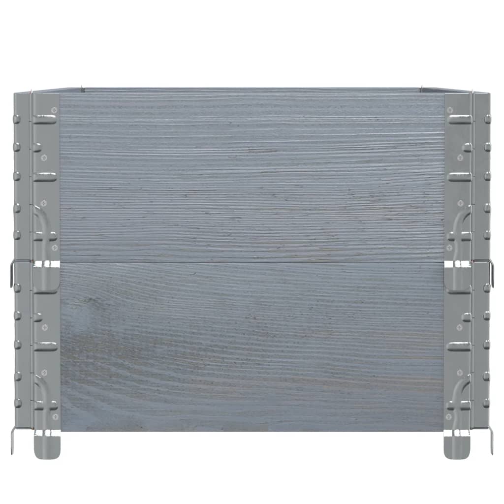 Okviri za palete 2 kom sivi 100 x 50 cm od masivne borovine