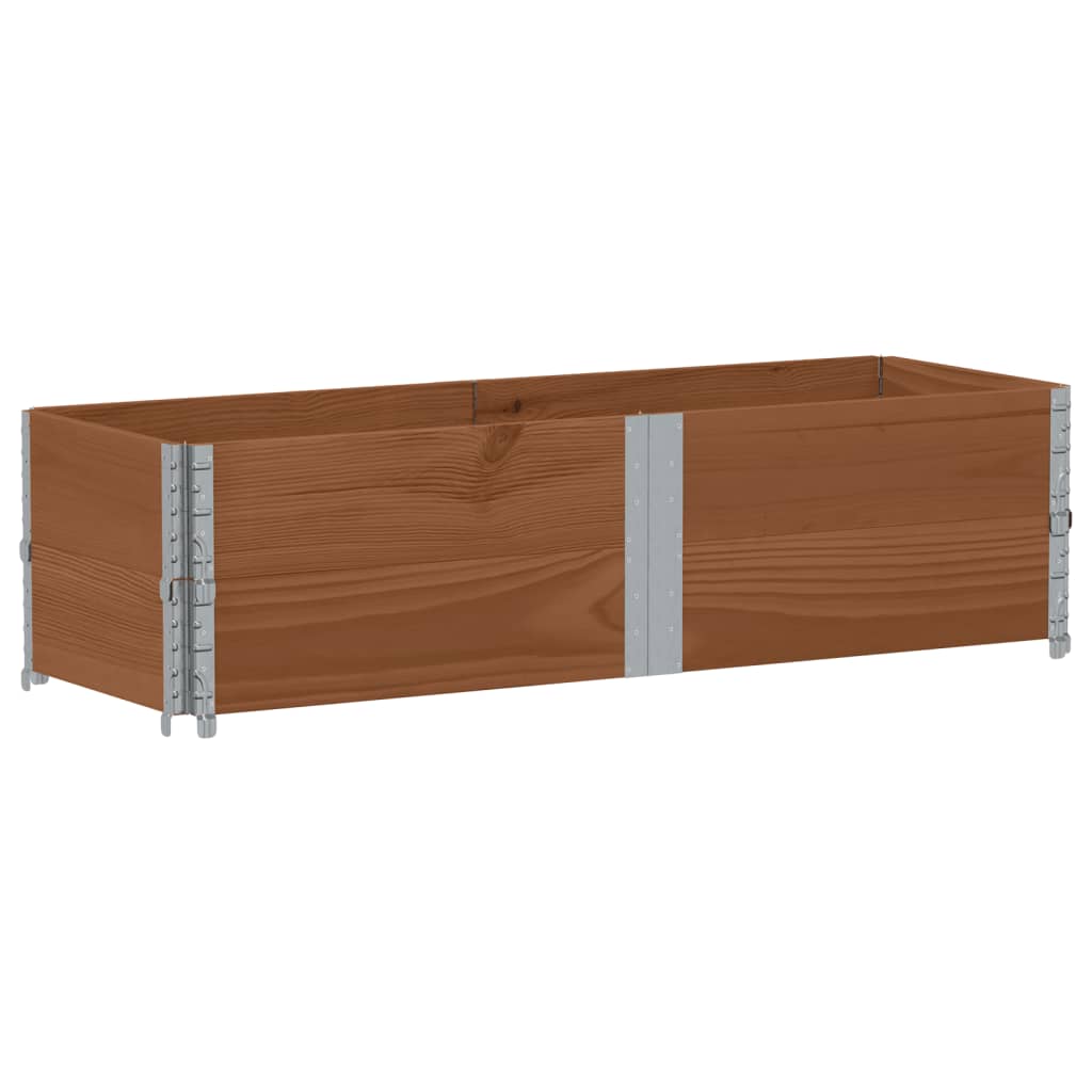 Okviri za palete 2 kom smeđi 150x50 cm od masivne borovine