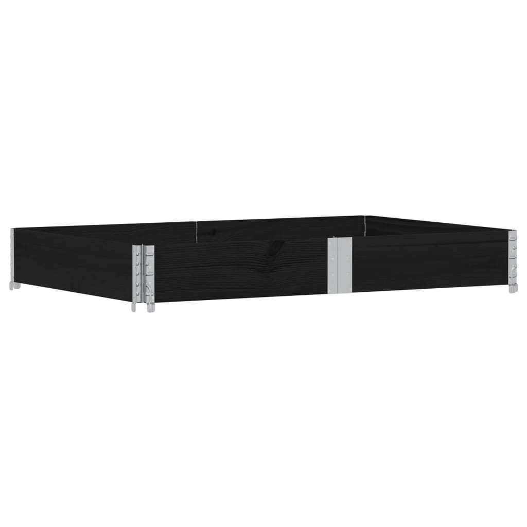 Okviri za palete crni 150x100 cm od masivne borovine