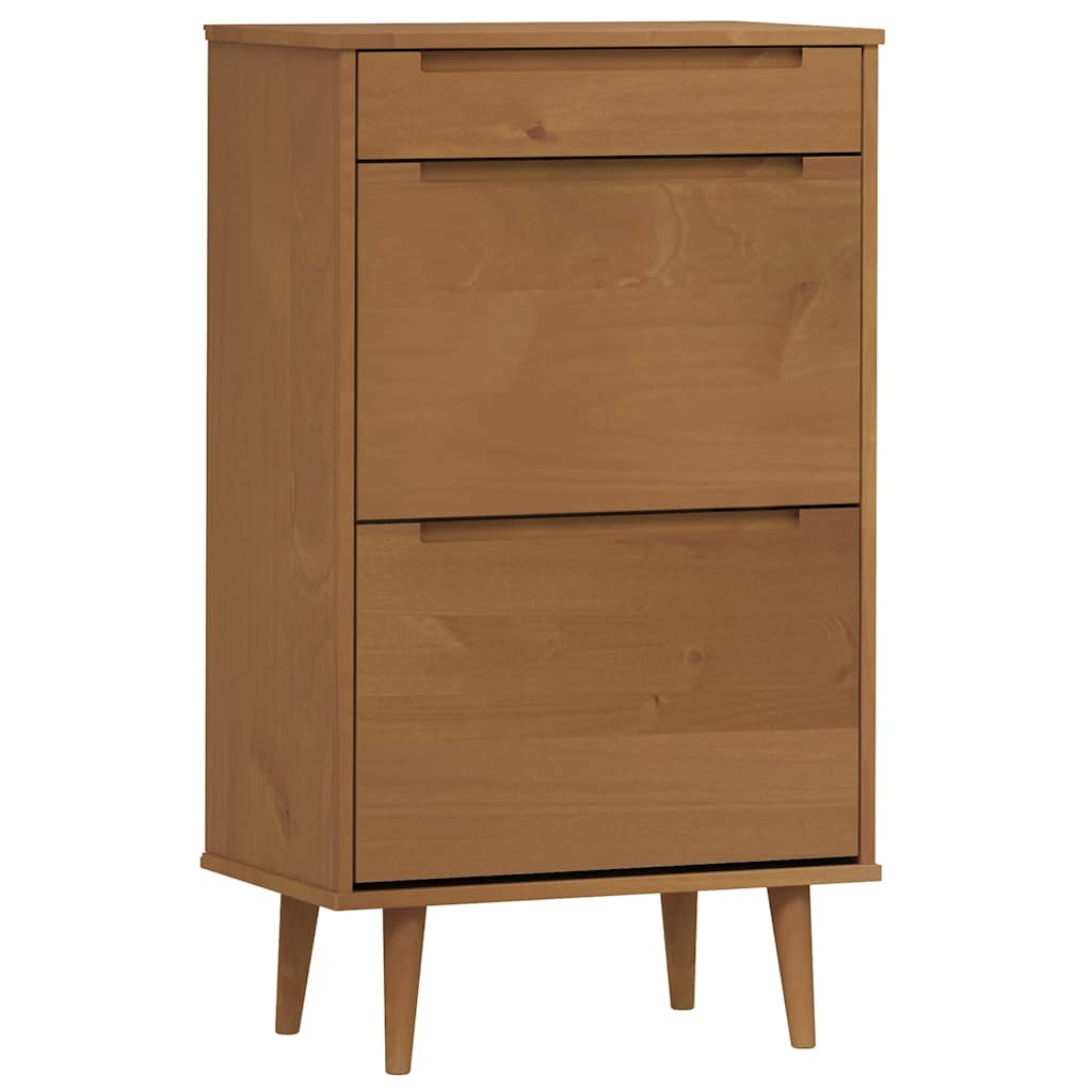 Ormarić za cipele MOLDE smeđi 59,5x35x103 cm masivna borovina