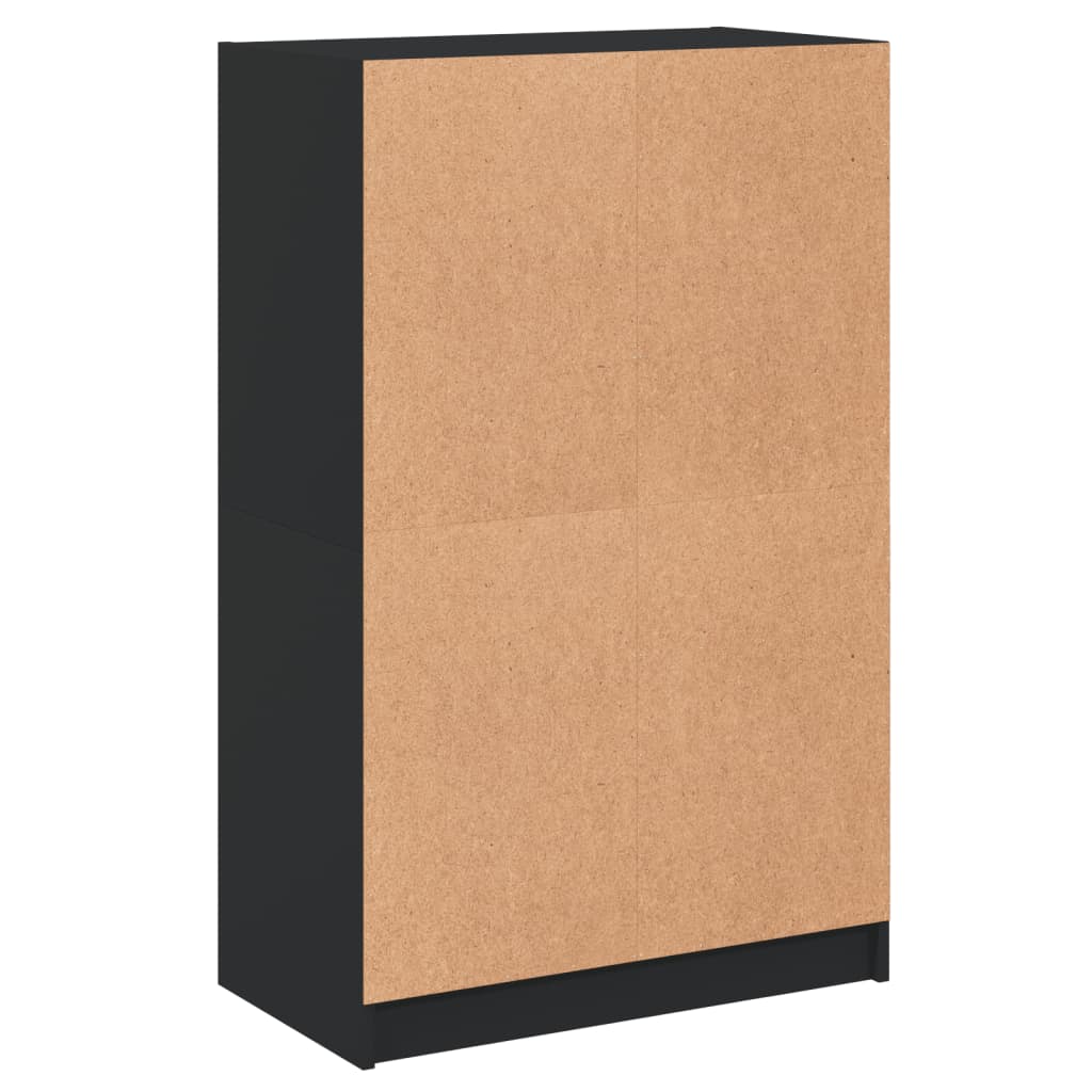 Visoka komoda s vratima crna 68x37x109 cm konstruirano drvo