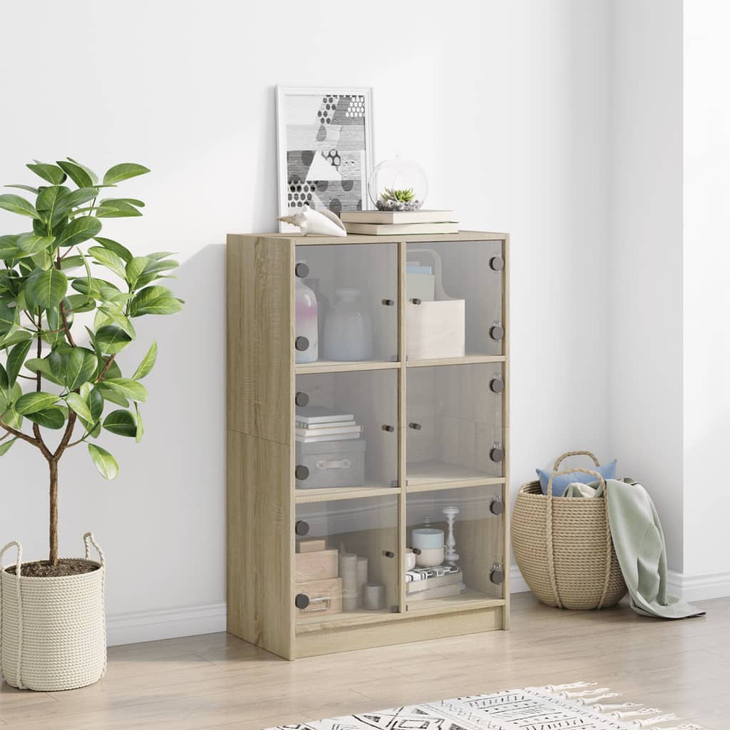 Visoka komoda s vratima 68x37x109 cm konstruirano drvo