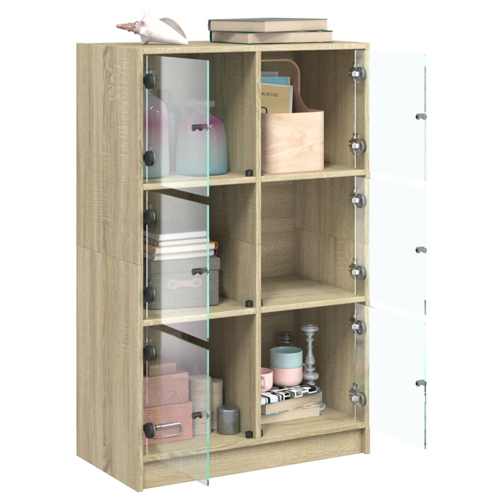 Visoka komoda s vratima 68x37x109 cm konstruirano drvo