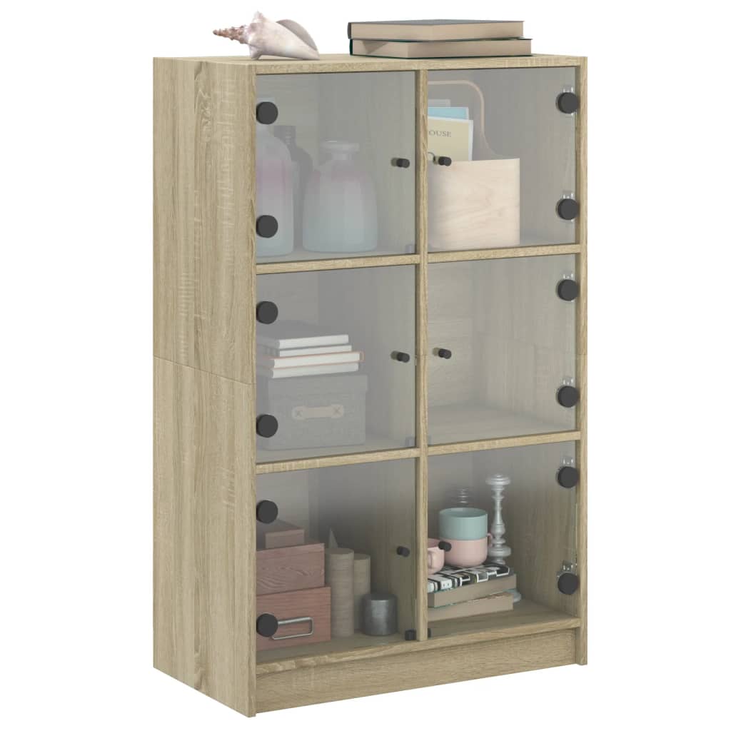 Visoka komoda s vratima 68x37x109 cm konstruirano drvo