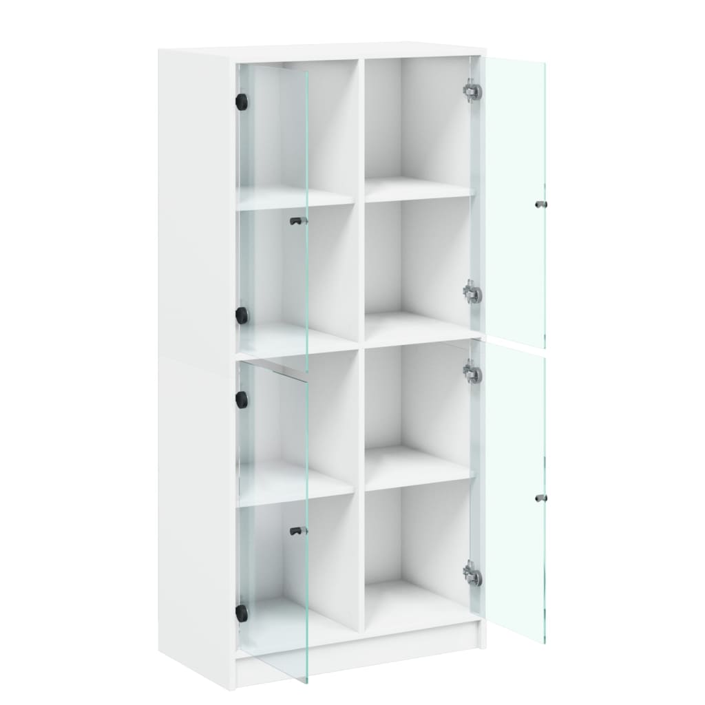 Visoka komoda s vratima bijela 68x37x142 cm konstruirano drvo
