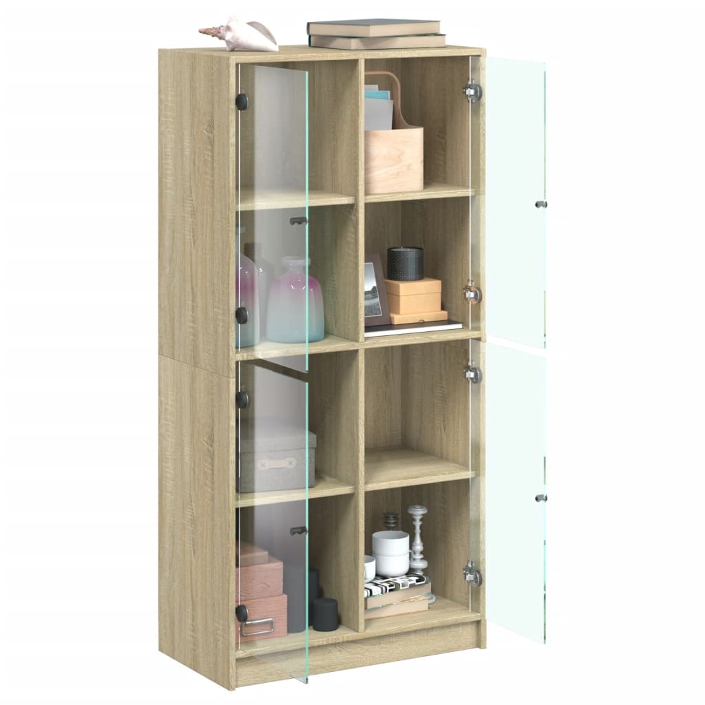 Visoka komoda s vratima 68x37x142 cm konstruirano drvo
