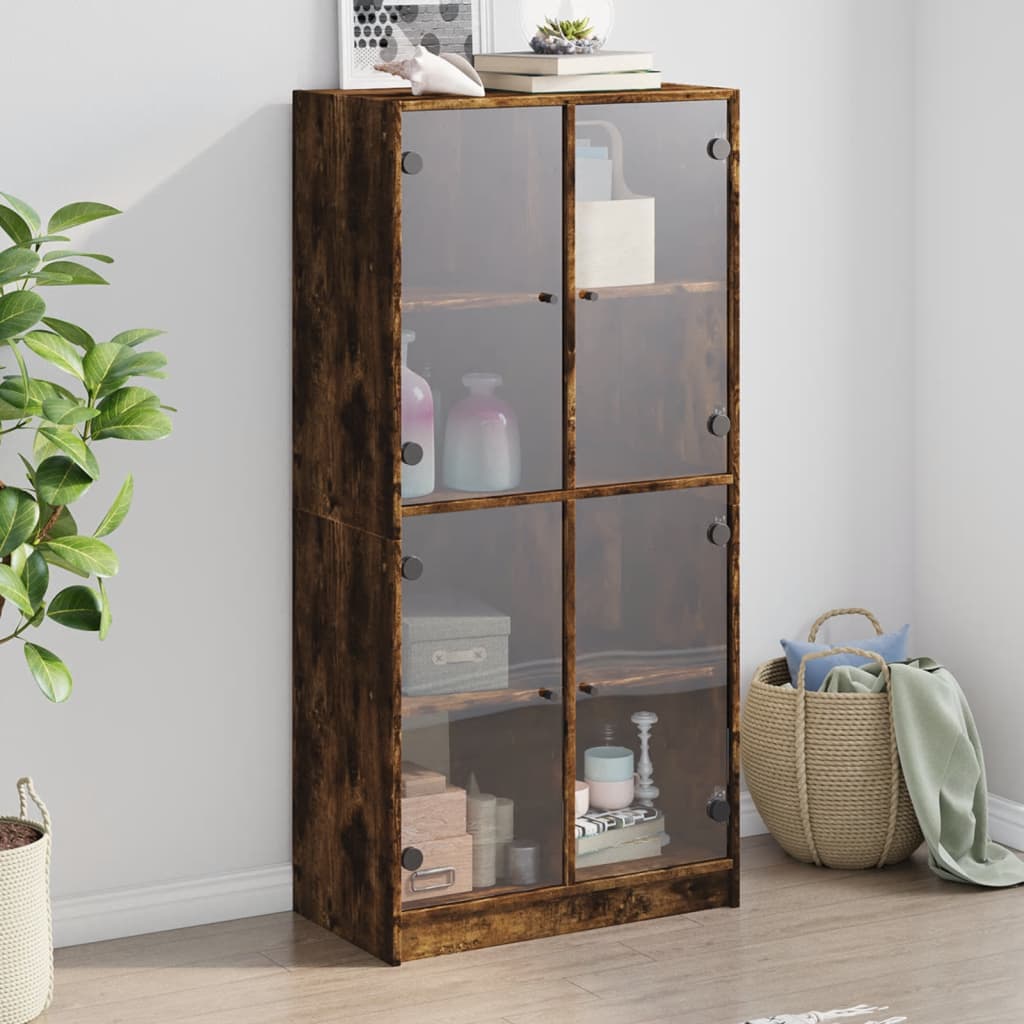 Visoka komoda s vratima 68x37x142 cm konstruirano drvo
